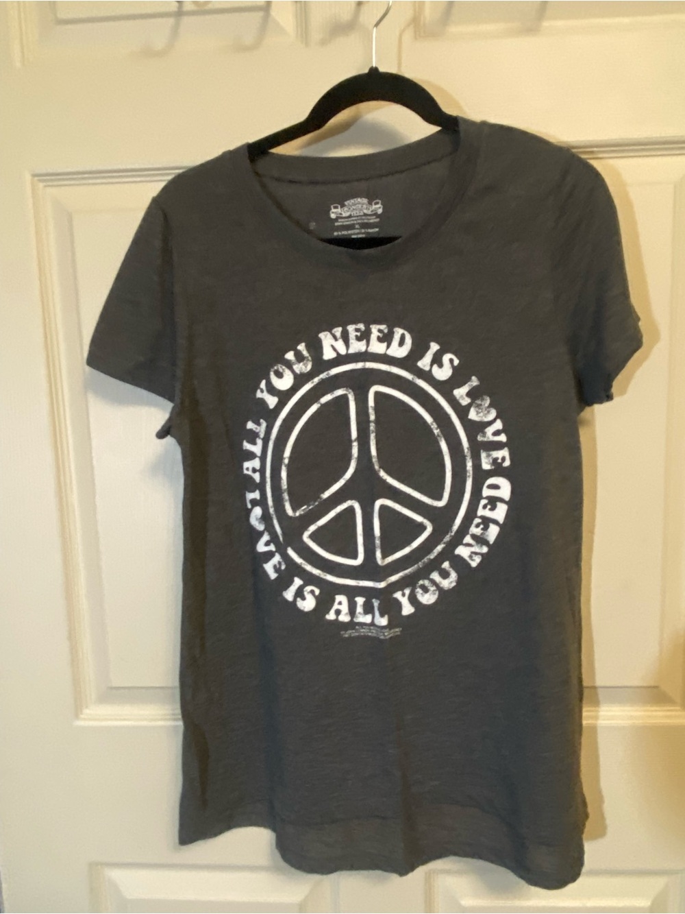 Girls' Charcoal Peace Graphic Tee - Unknown Brand